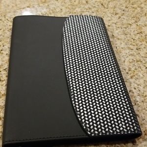 Black & Silver Italian leather Journal NWT